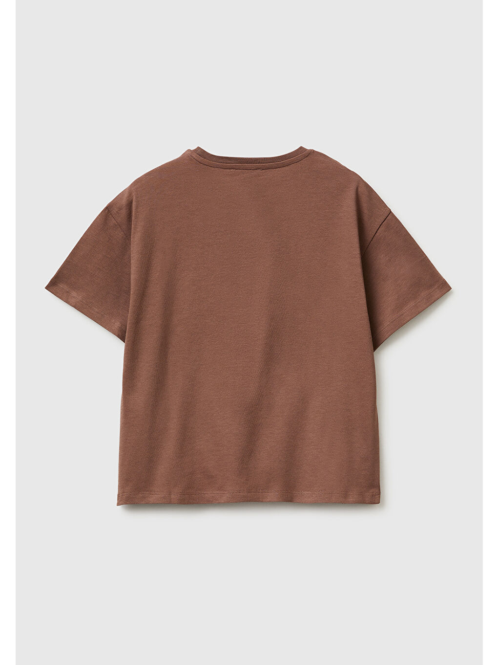 Karışık Kız Çocuk Simli Grafik Baskılı Yuvarlak Yaka Oversize T-Shirt-1