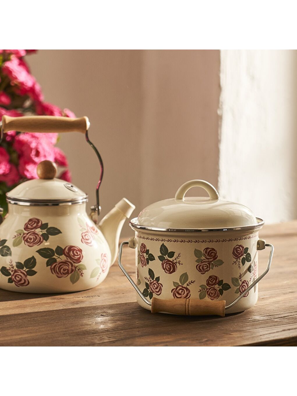 Ekru Rose Emaye Bakraç Krem (2 lt)-3