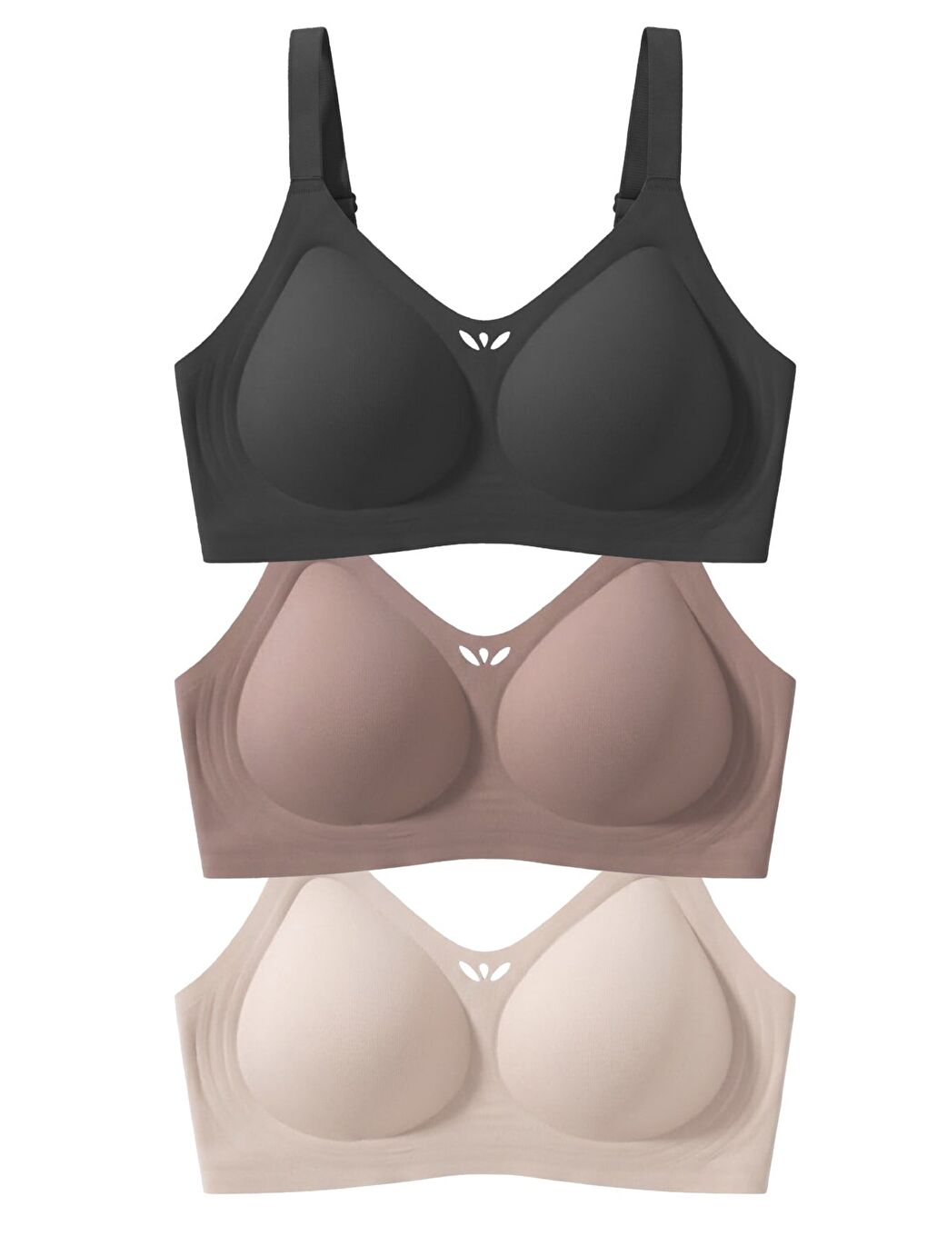 Karışık Seamless Bra - Ease | Lazer Kesim Balensiz Dekolteli Dikişsiz Kadın Sütyen 3'Lü Paket