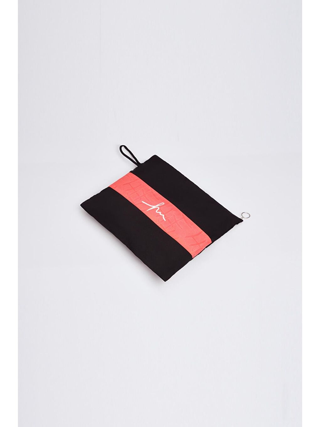 Esila Şerit Monogram Siyah Turuncu Tam Tesettür Mayo Üstü 2934-9