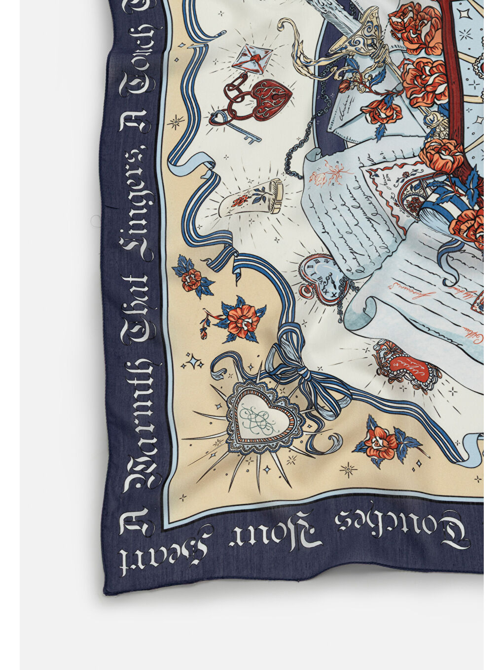 Mavi BEAUTY AND THE BEAST DESEN FLOŞ VİSKON EŞARP MIDNIGHT BLUE-1