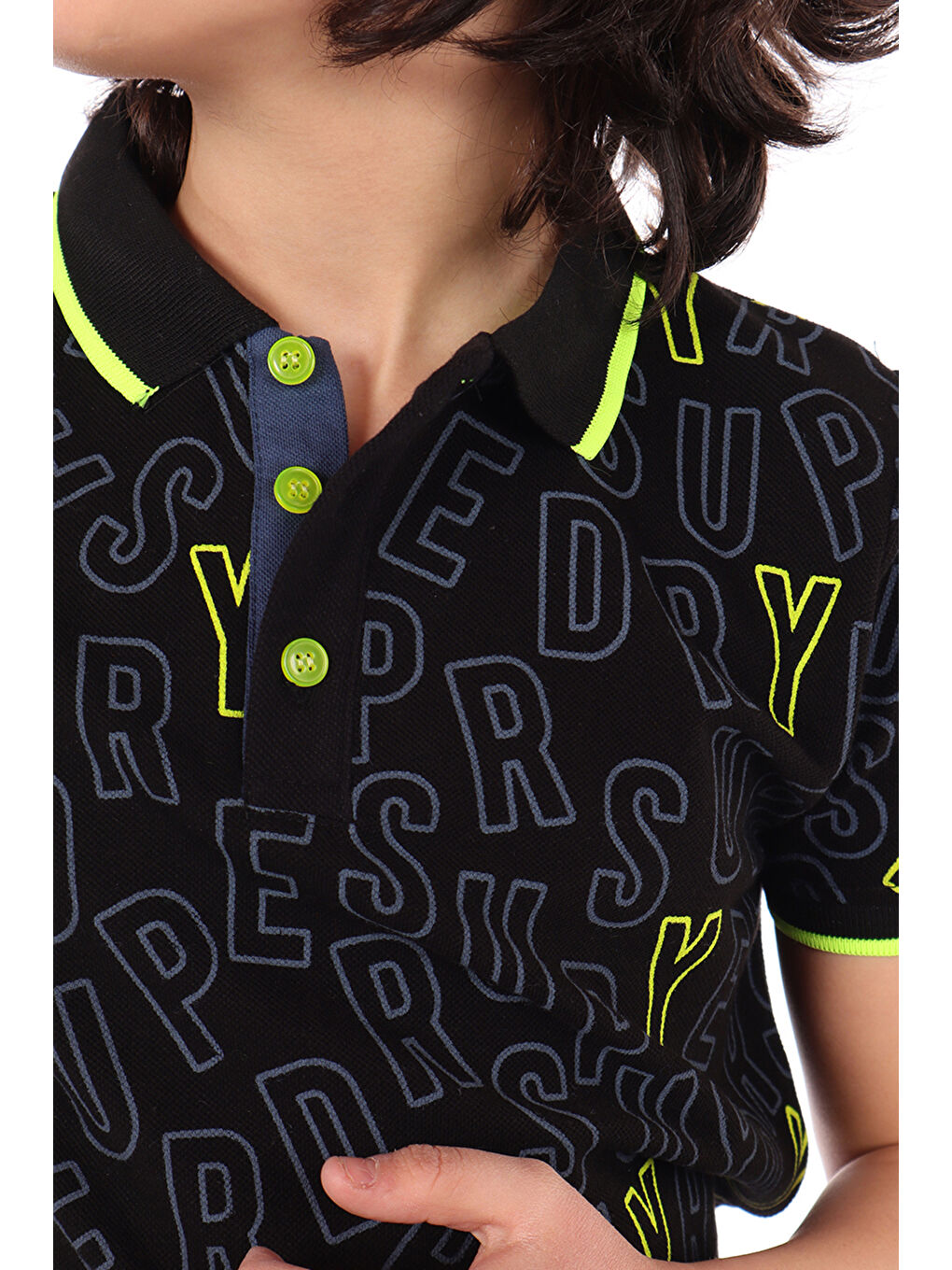 Siyah Erkek Çocuk Komple Baskılı Tişört-1