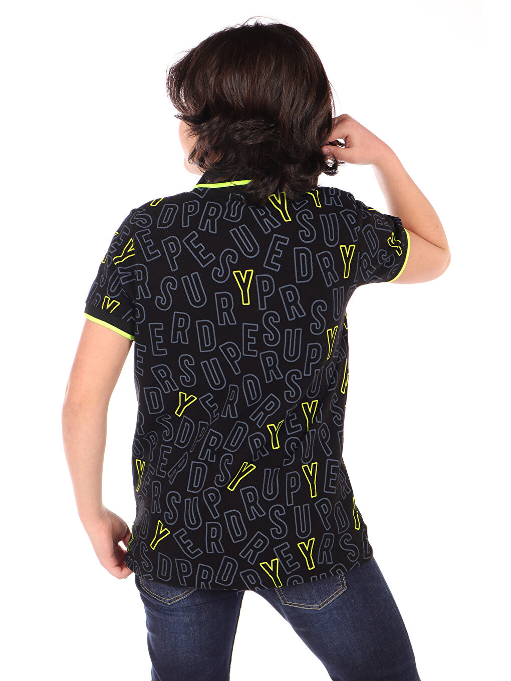 Siyah Erkek Çocuk Komple Baskılı Tişört-2