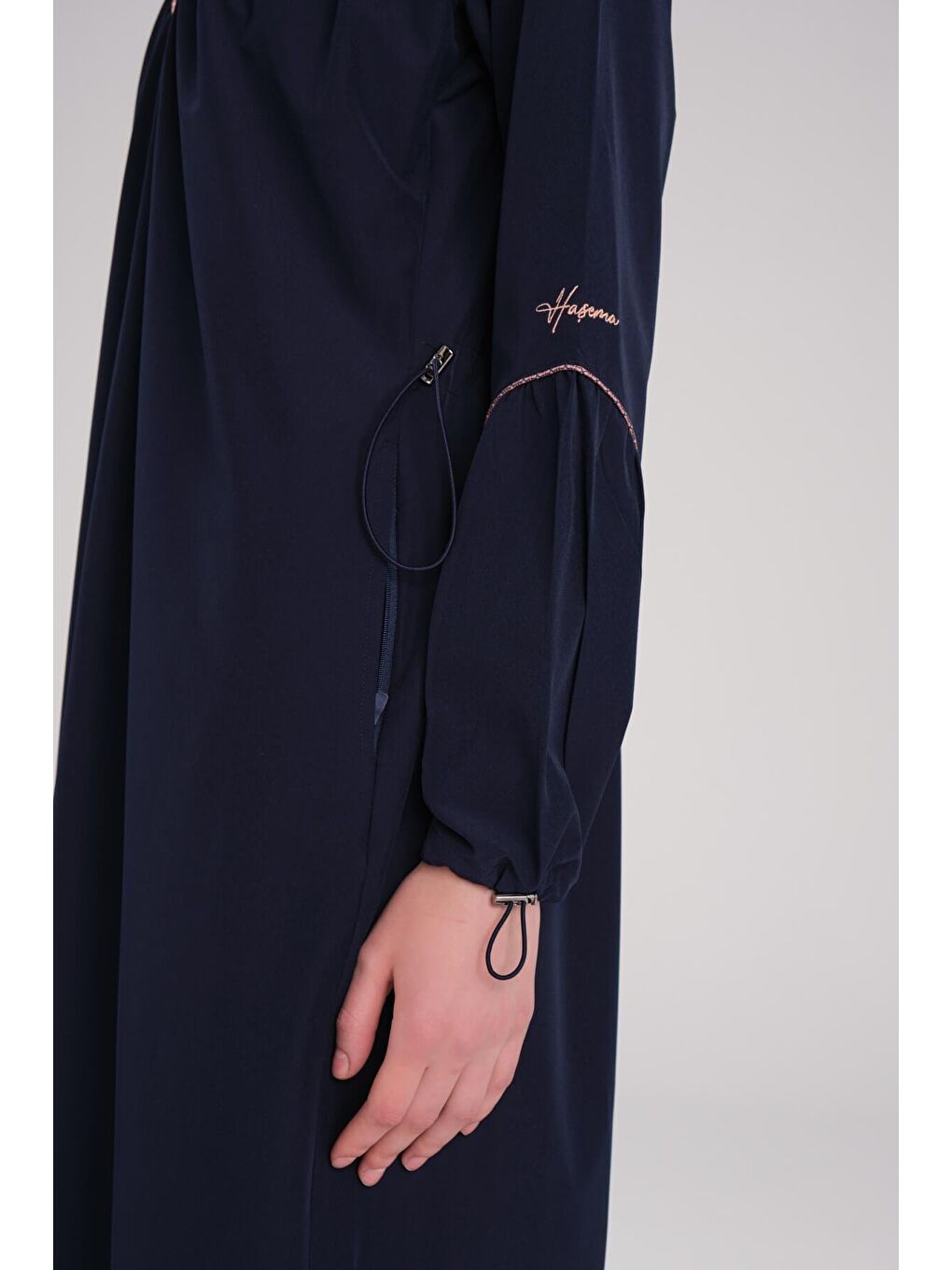 Tam Boy Cepli Jileli Lacivert 5 Parça Tam Tesettür Mayo Takımı 4052-5