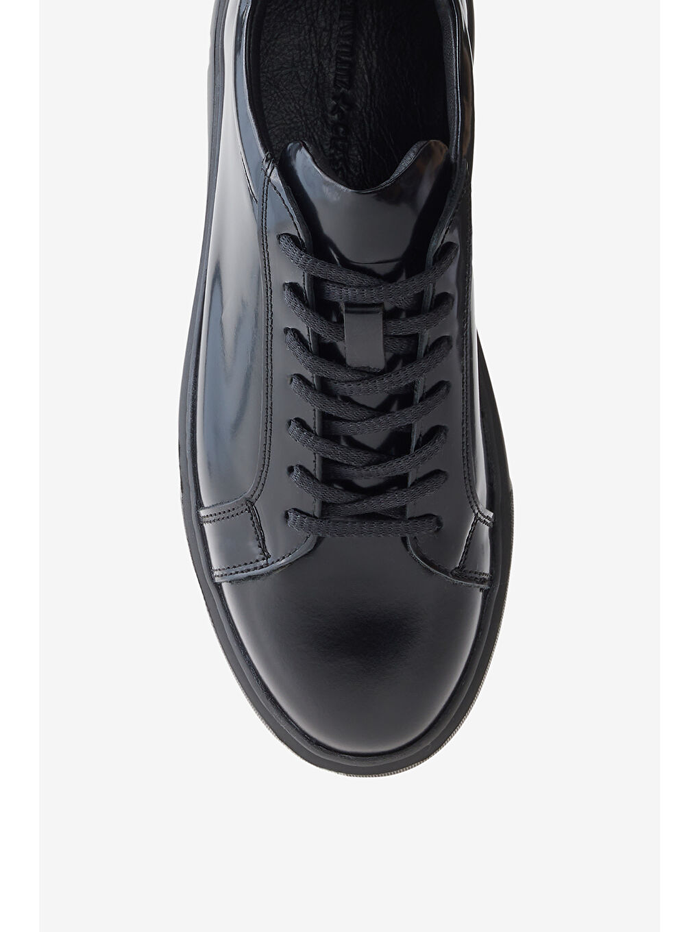 Erkek Siyah %100 Deri Rahat Taban Sneaker Spor Ayakkabı-2