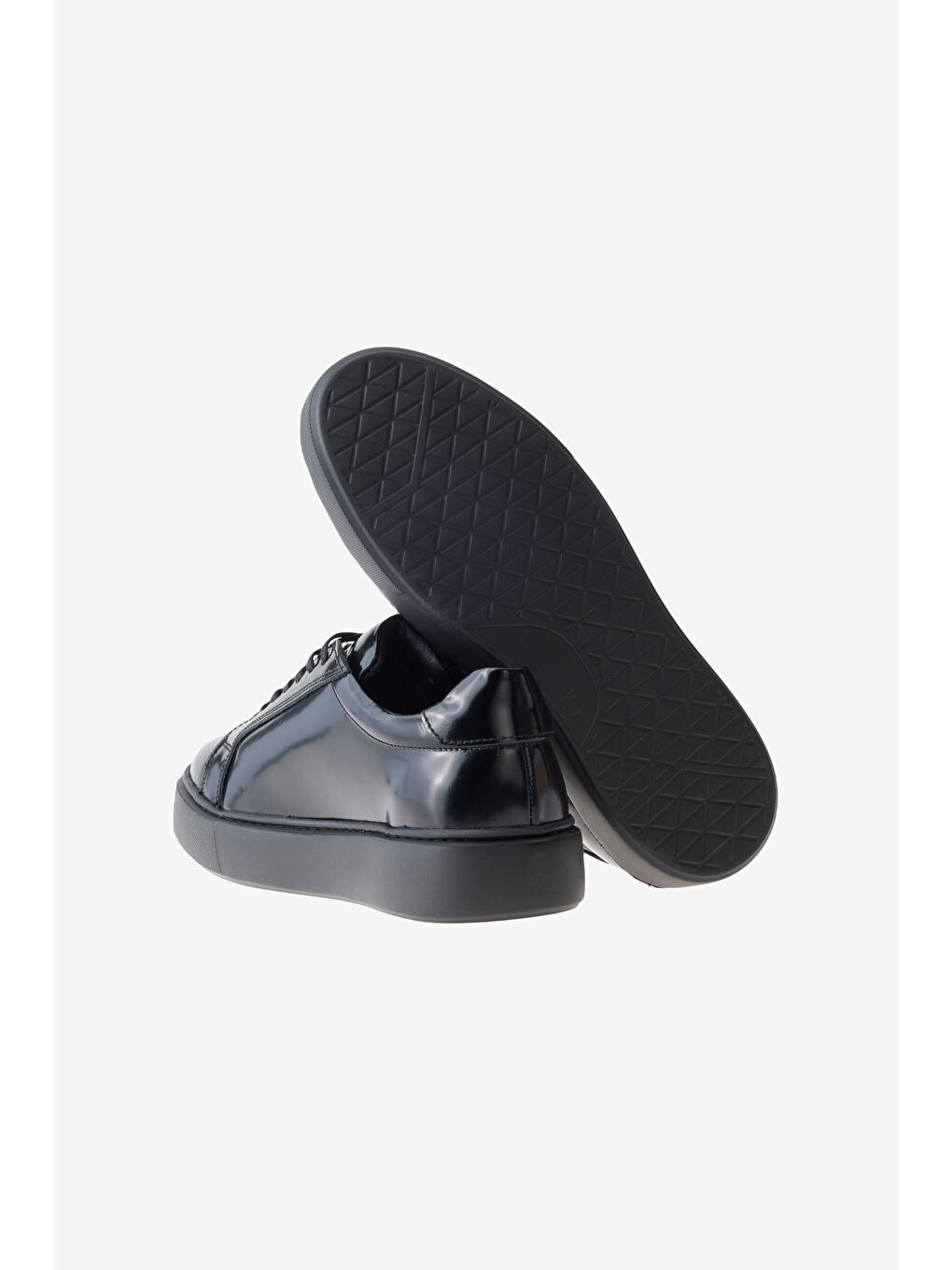 Erkek Siyah %100 Deri Rahat Taban Sneaker Spor Ayakkabı-3