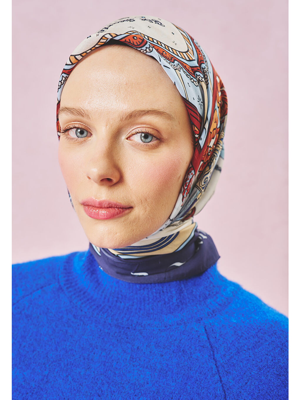 Mavi BEAUTY AND THE BEAST DESEN FLOŞ VİSKON EŞARP MIDNIGHT BLUE-4