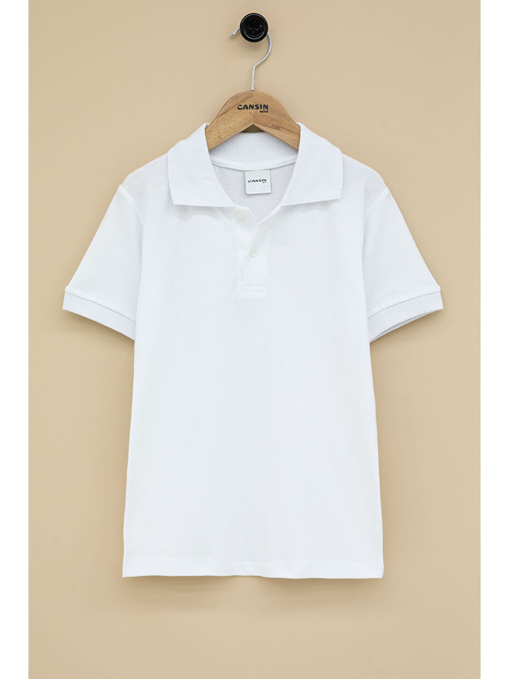 Beyaz Erkek Çocuk Polo Yaka Kısa Kollu 2'li Okul Tişörtü 21412-1