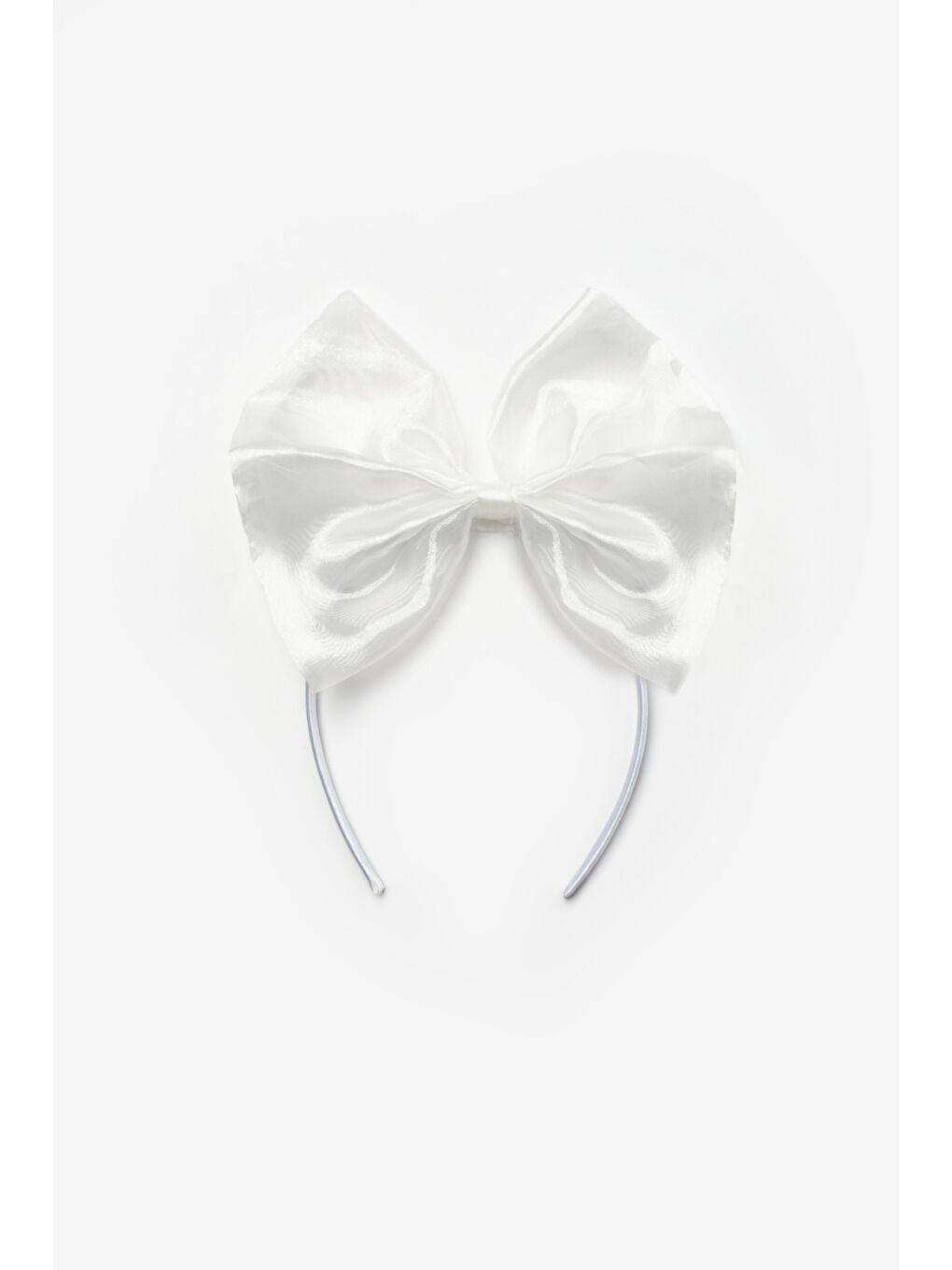 Beyaz  Organze Fiyonklu Kız Çocuk Taç