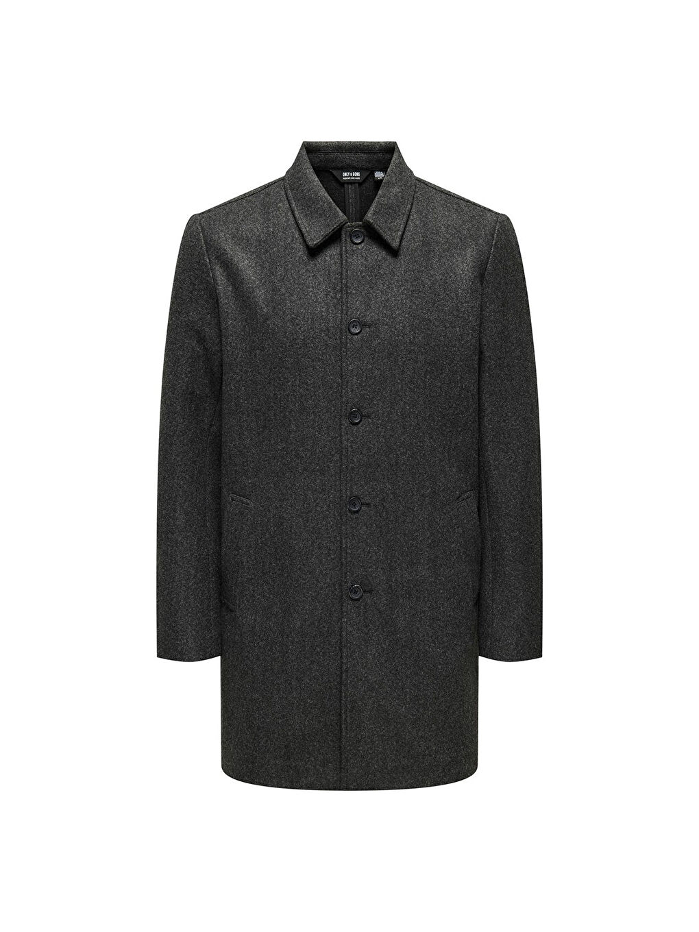 Only&Sons Adam Coat Erkek Gri Klasik Yaka Mont - 3