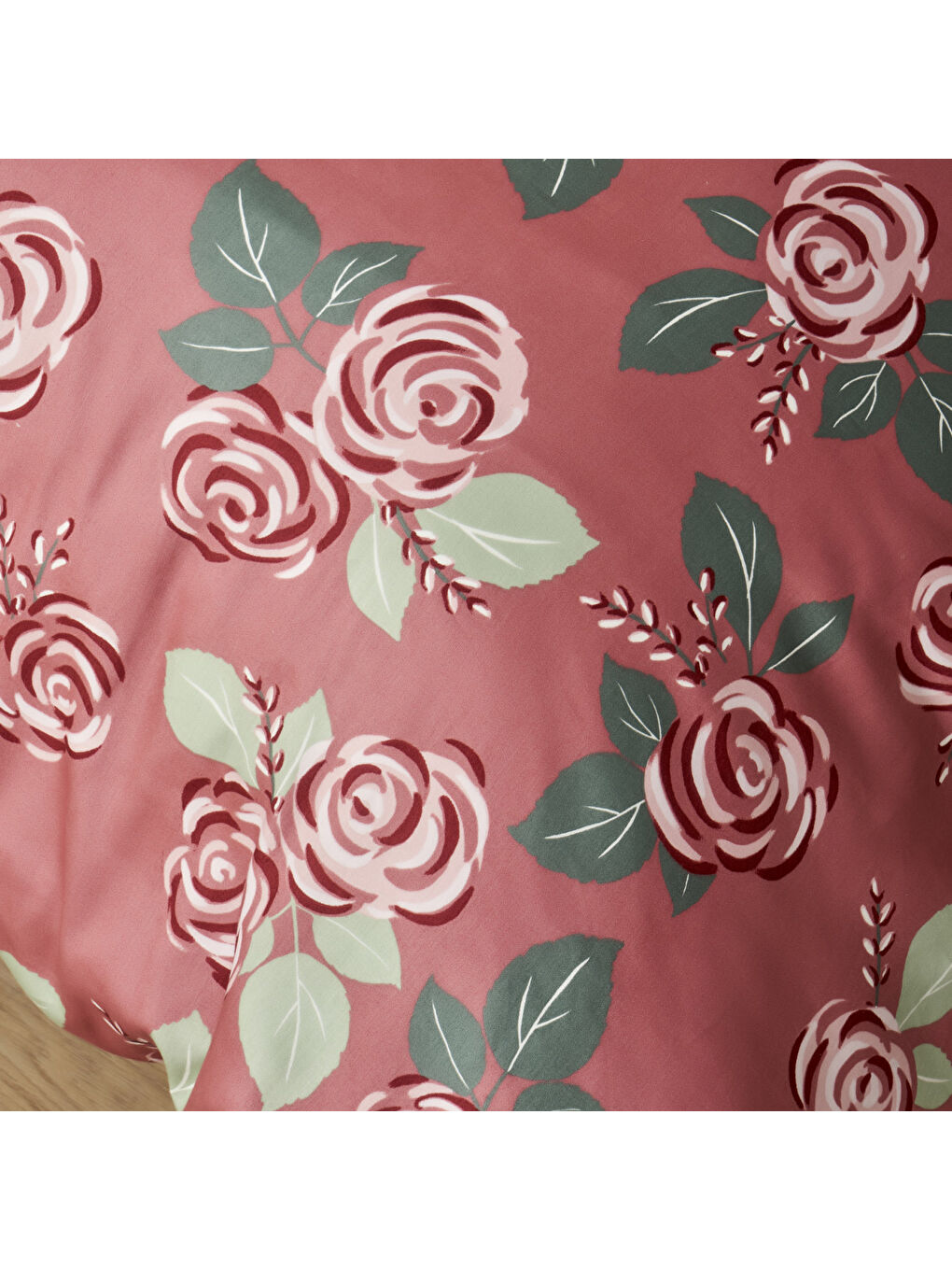 %100 Pamuk Saten Rose Çift Kişilik Nevresim Seti Mürdüm (200x220 cm)-2