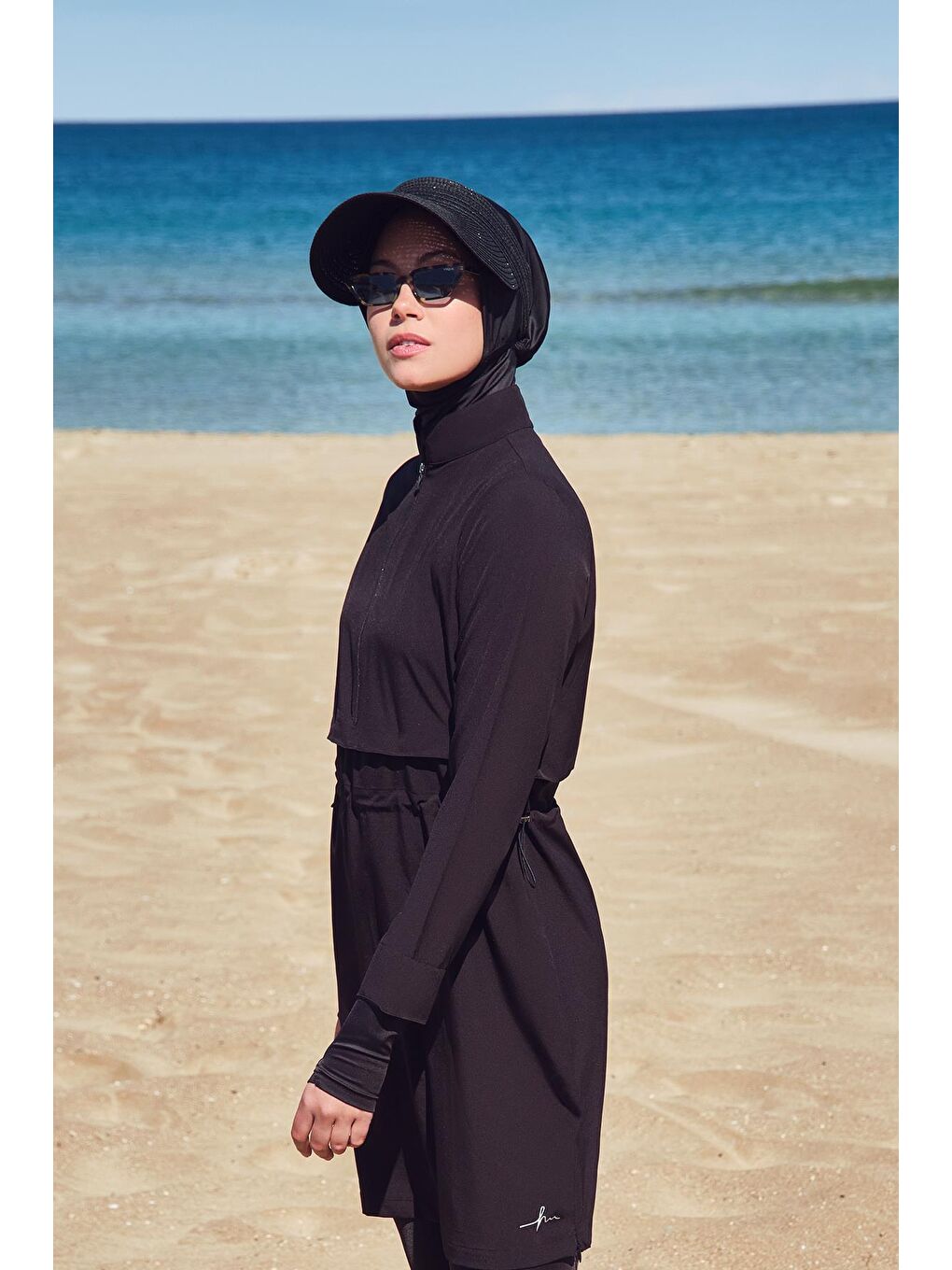 Esila Siyah Jileli 4 Parça Tam Tesettür Mayo Takımı 2934-1