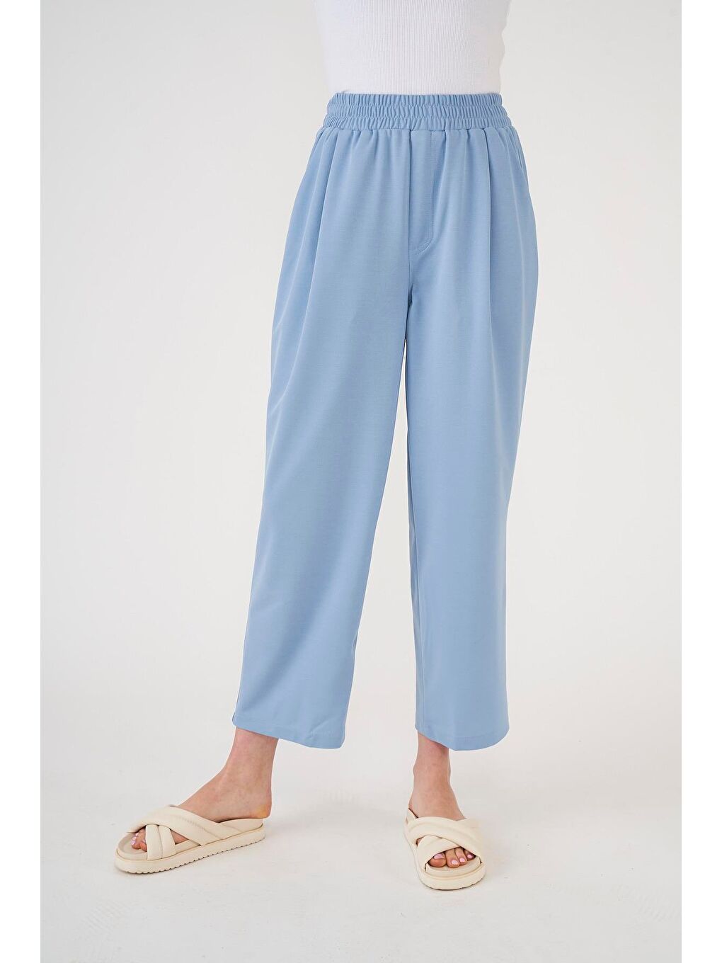 Beli Lastikli Pantolon Buz Mavi-2