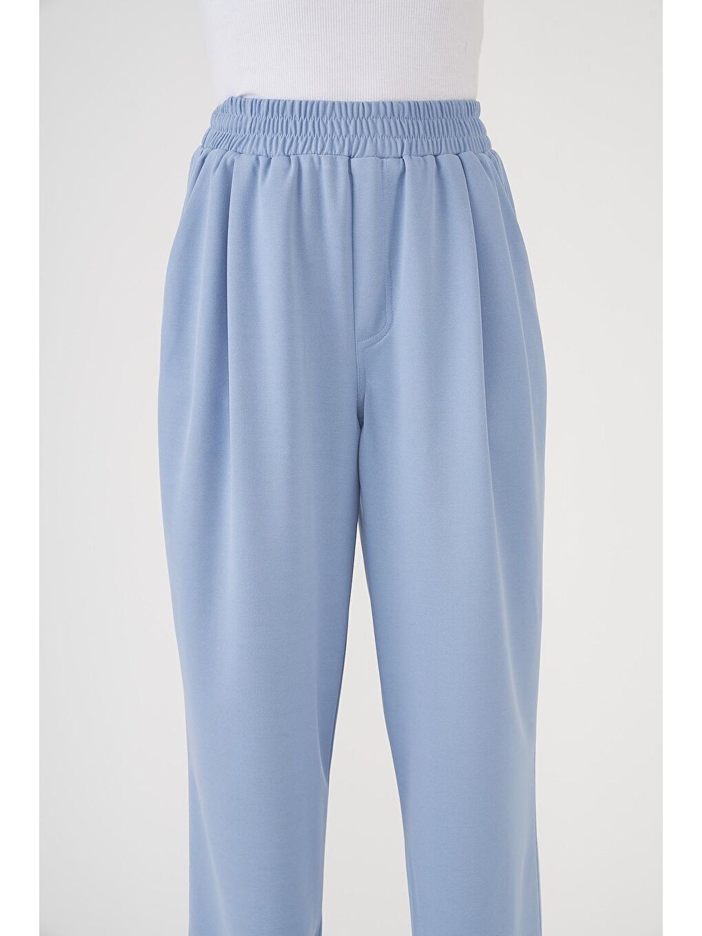 Beli Lastikli Pantolon Buz Mavi-4