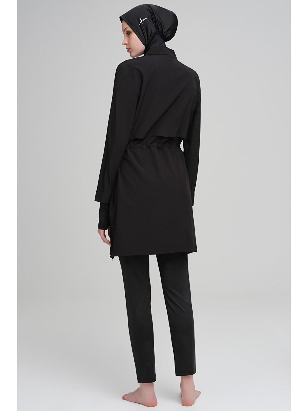 Esila Siyah Jileli 4 Parça Tam Tesettür Mayo Takımı 2934-5