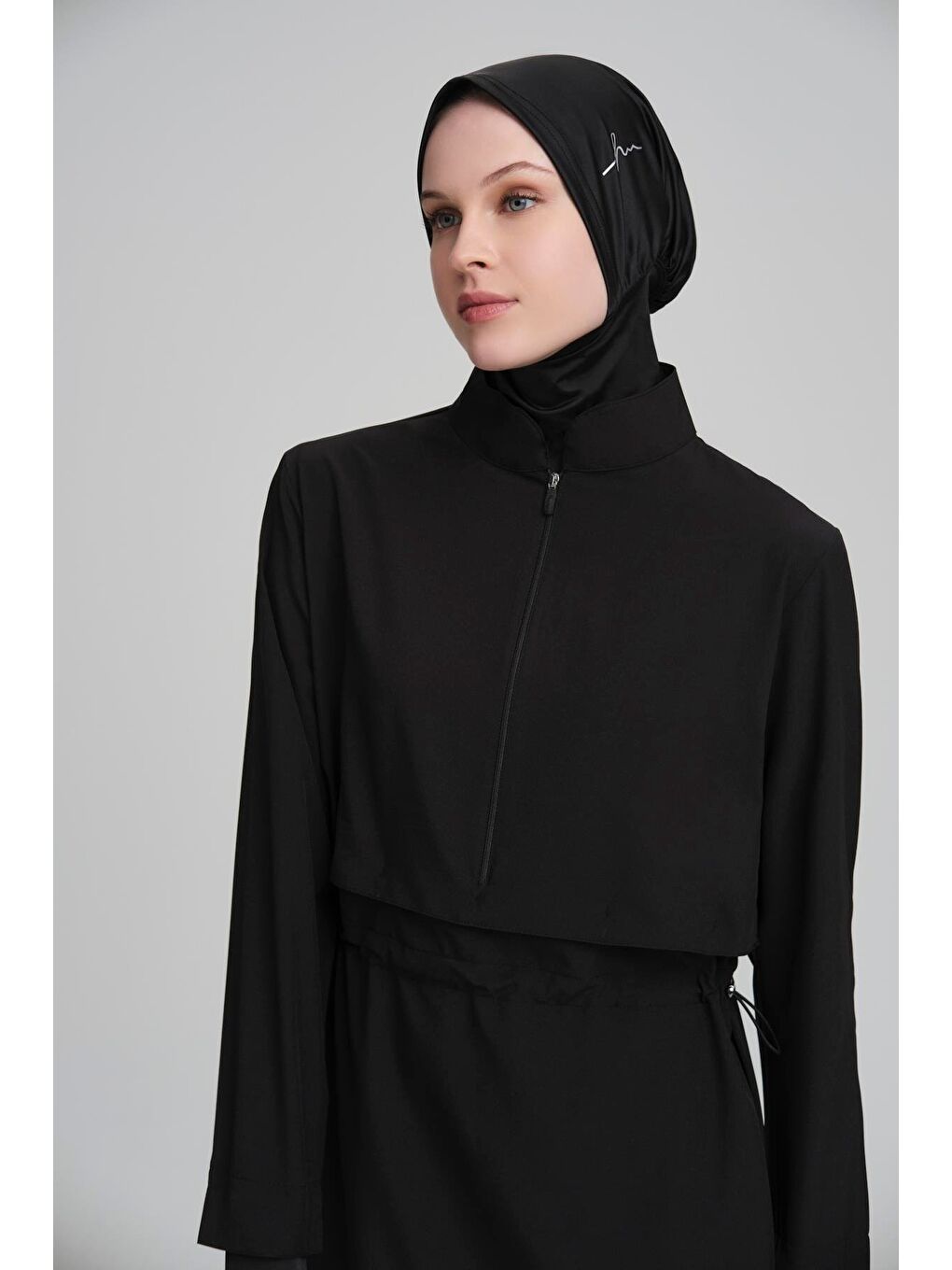 Esila Siyah Jileli 4 Parça Tam Tesettür Mayo Takımı 2934-7