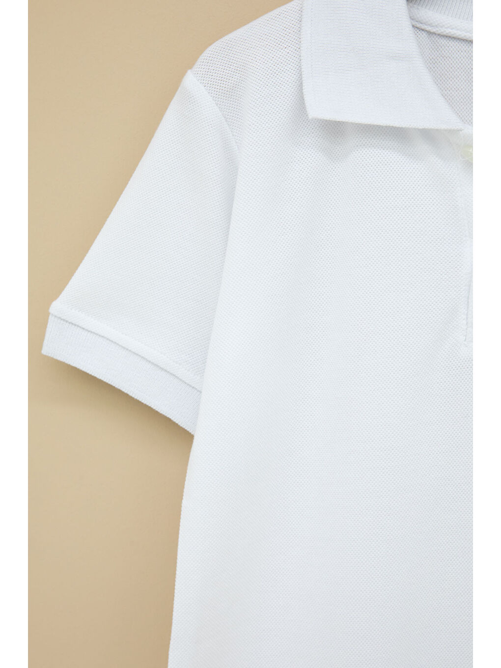 Beyaz Erkek Çocuk Polo Yaka Kısa Kollu 2'li Okul Tişörtü 21412-3