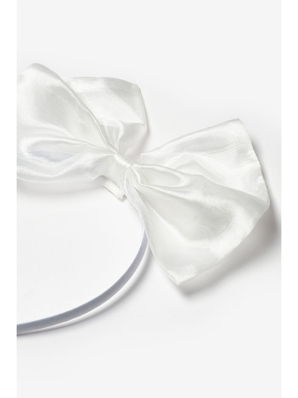 Beyaz  Organze Fiyonklu Kız Çocuk Taç-1