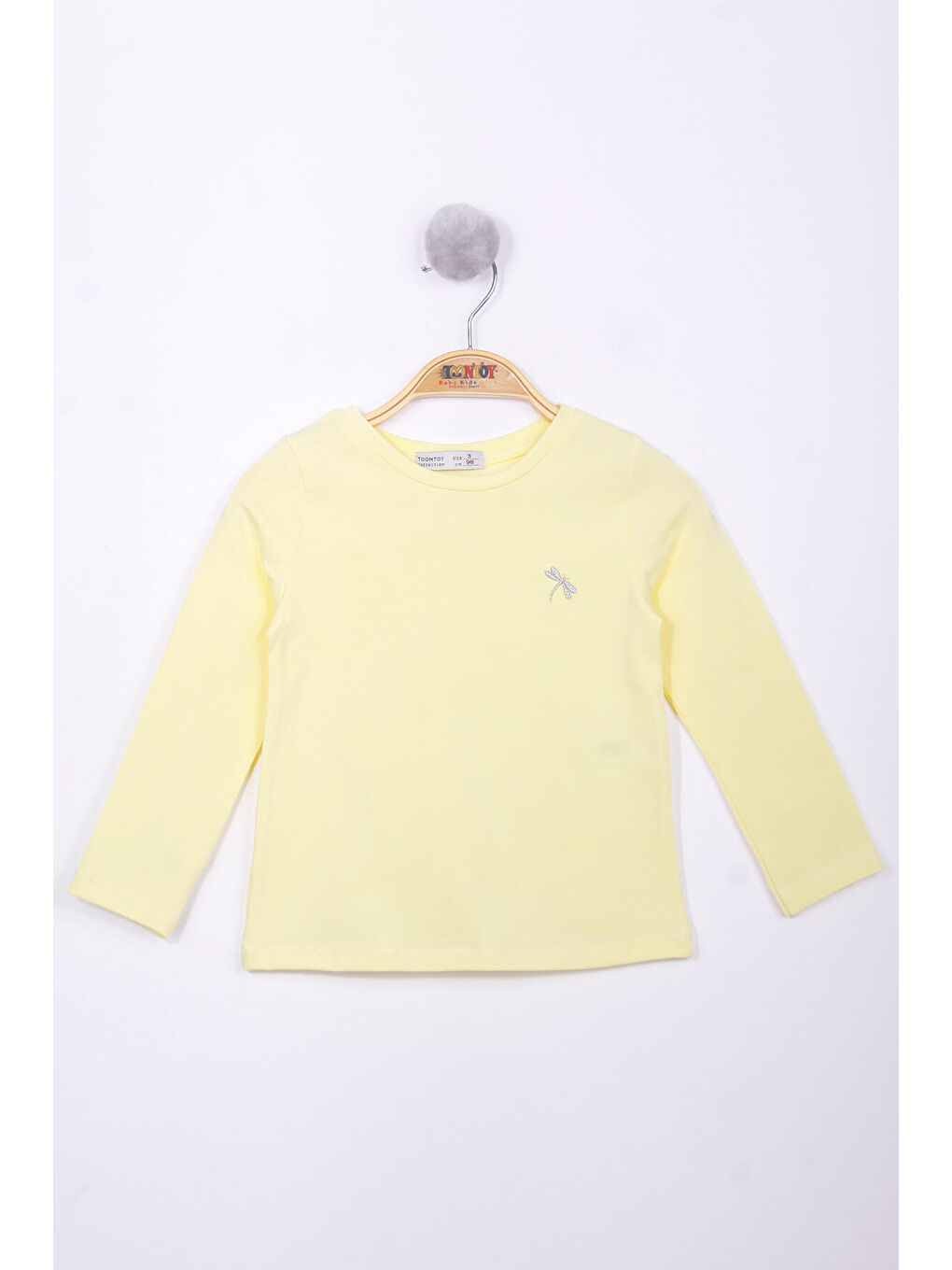 Sarı Kız Çocuk Göğsü Nakışlı T-Shirt