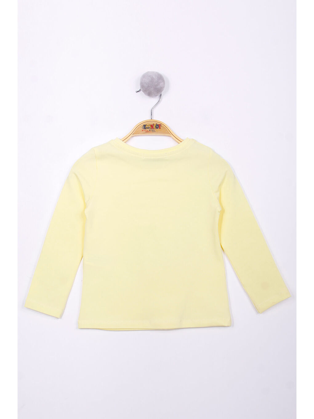 Sarı Kız Çocuk Göğsü Nakışlı T-Shirt-1