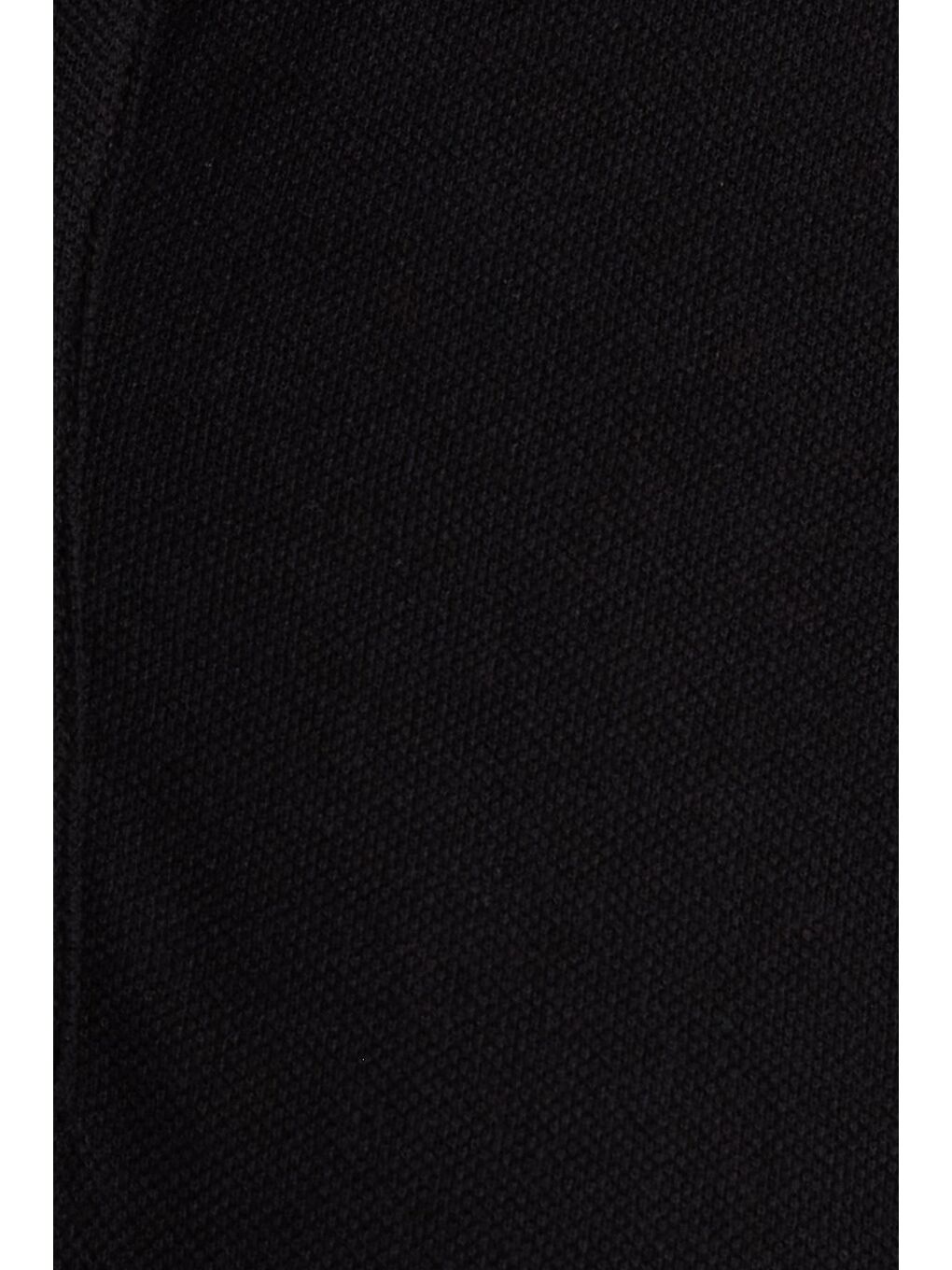 Erkek Regular Fit Klasik Kesim Pamuklu Yumuşak Dokulu Serin Tutan Kumaş Düz Siyah Polo Yaka Tişört-5