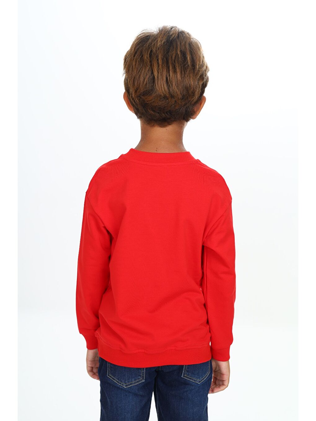 Kırmızı Erkek Çocuk Baskılı Sweatshirt-4