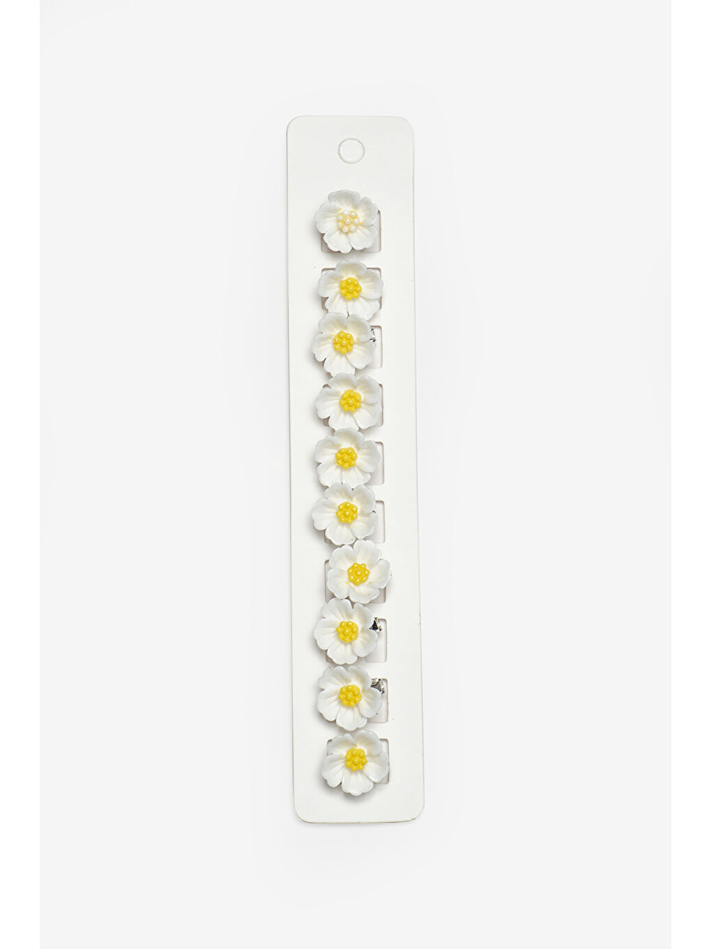 Beyaz  Papatya Figürlü 10'lu Kız Çocuk Saç Küpesi