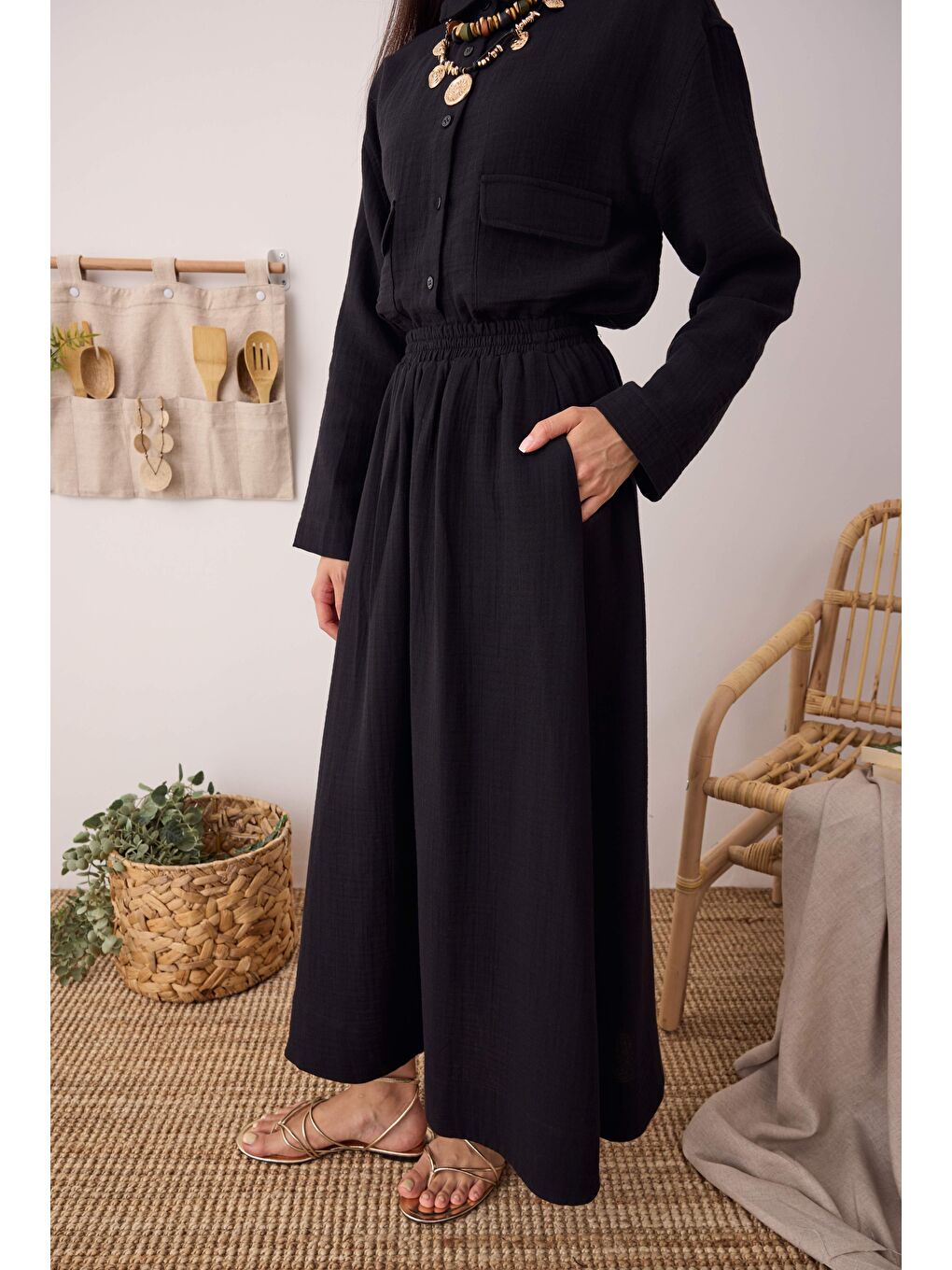 Müslin Etek Siyah