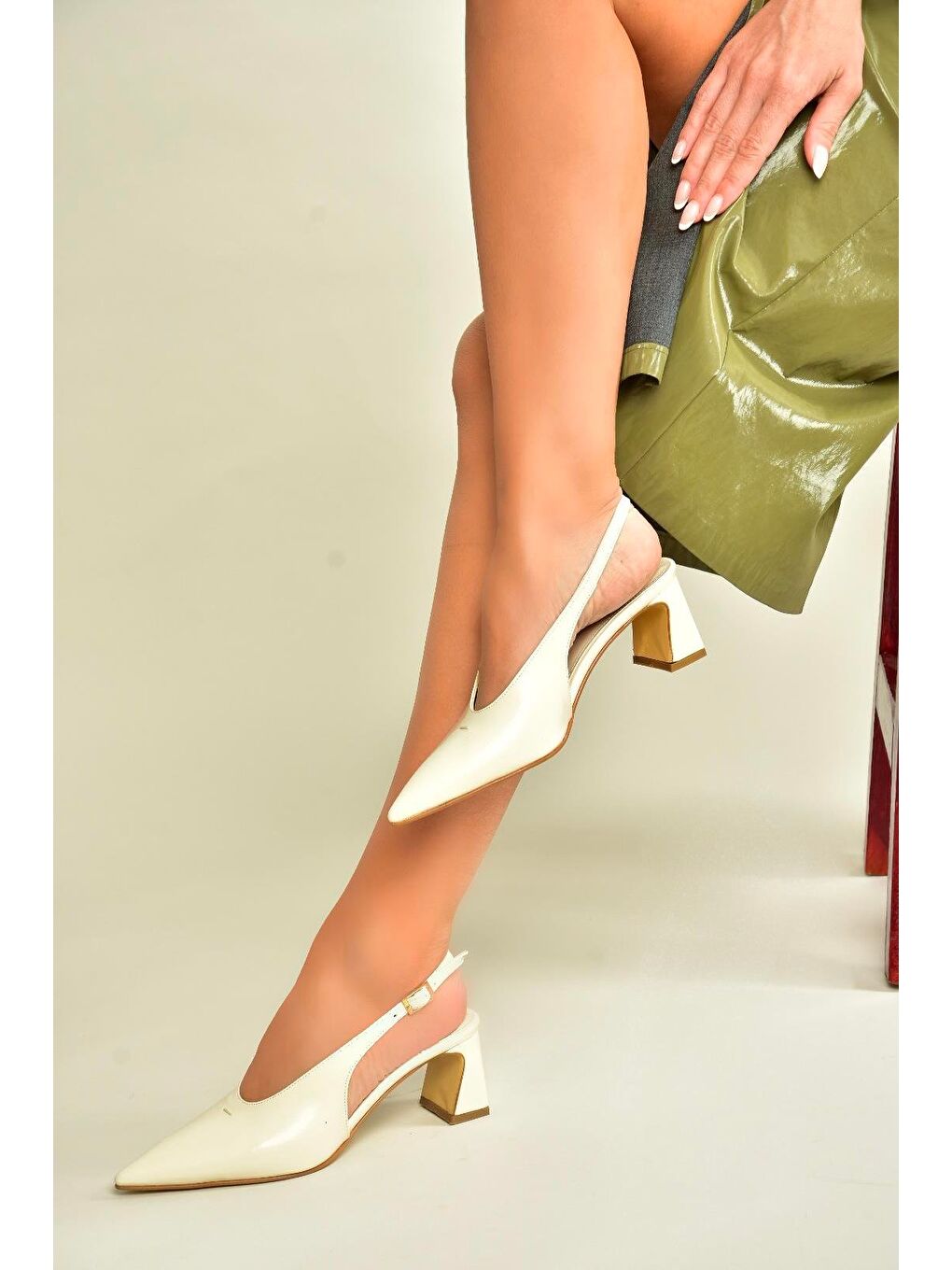 Bej Kadın Topuklu Ayakkabı U6540800-3