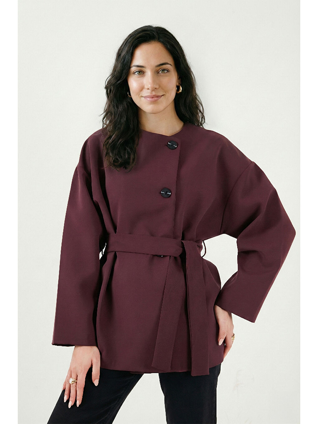 Mürdüm Regular Fit Bisiklet Yaka Kemer Detaylı Trençkot 6927672-2