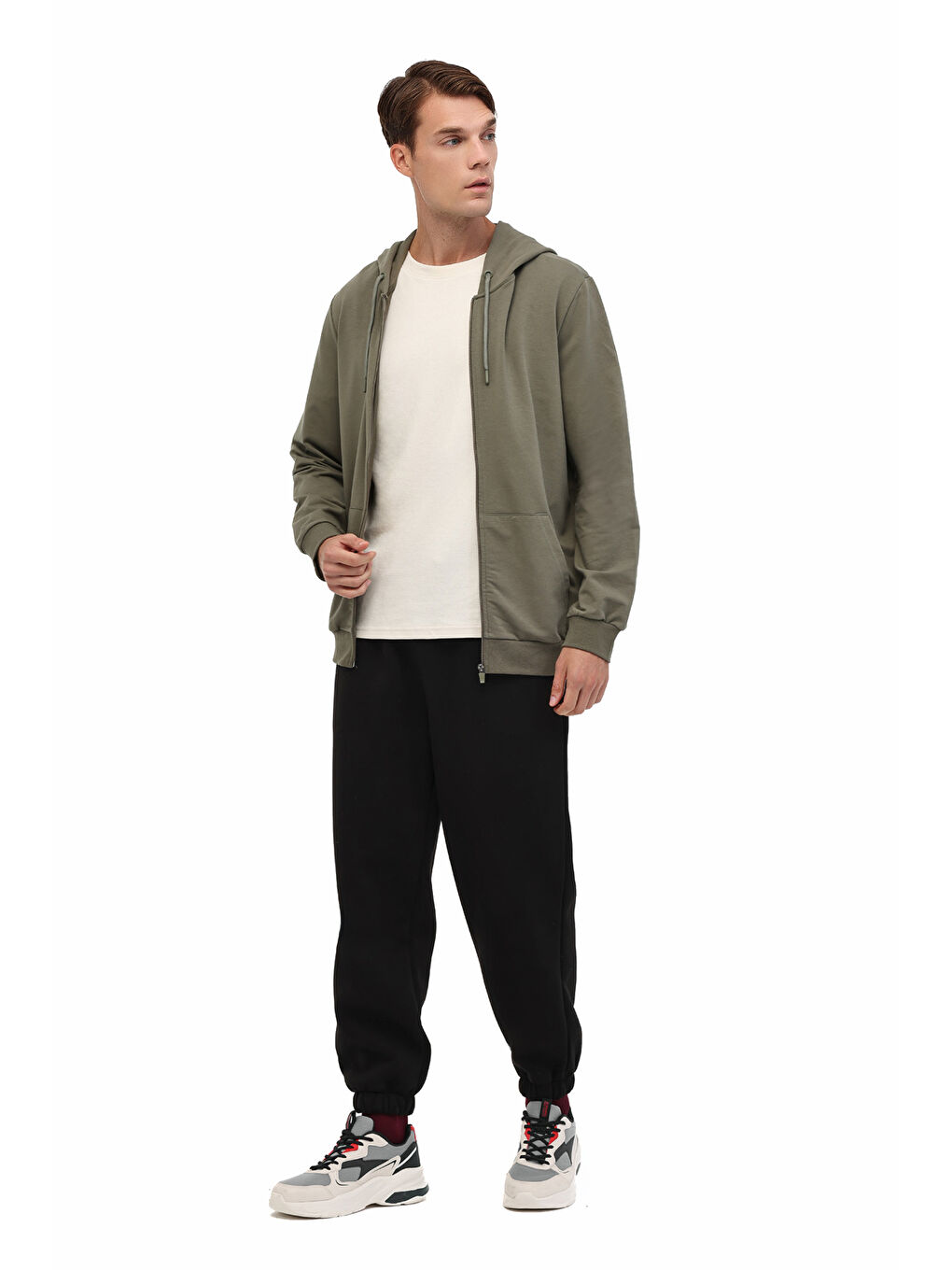 MB 18SN87 5PR Haki Erkek Eşofman Üstü-2