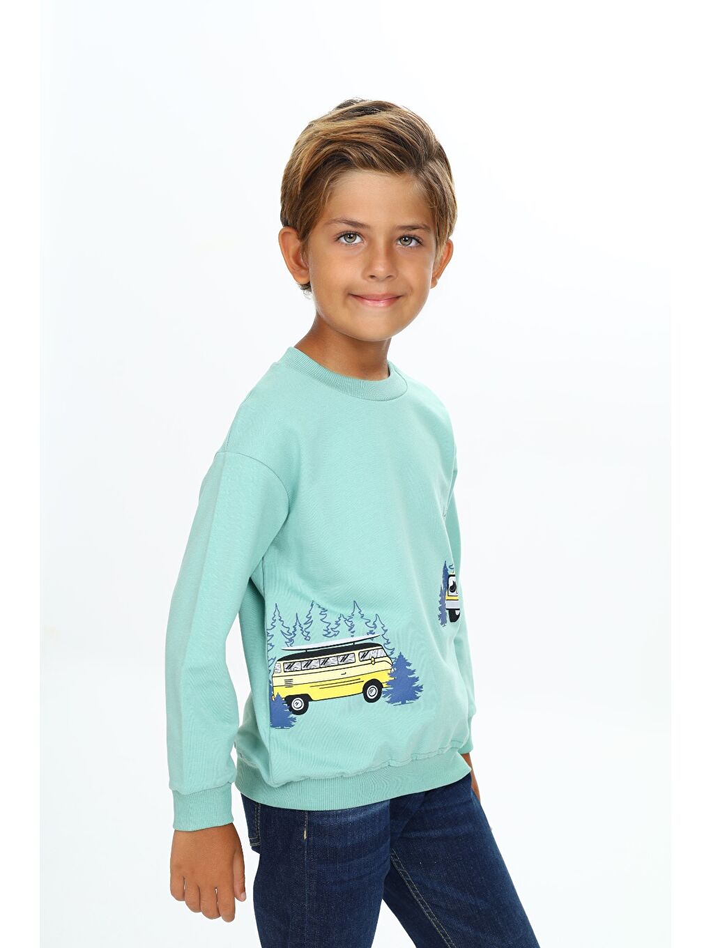 Gri Erkek Çocuk Baskılı Sweatshirt-6