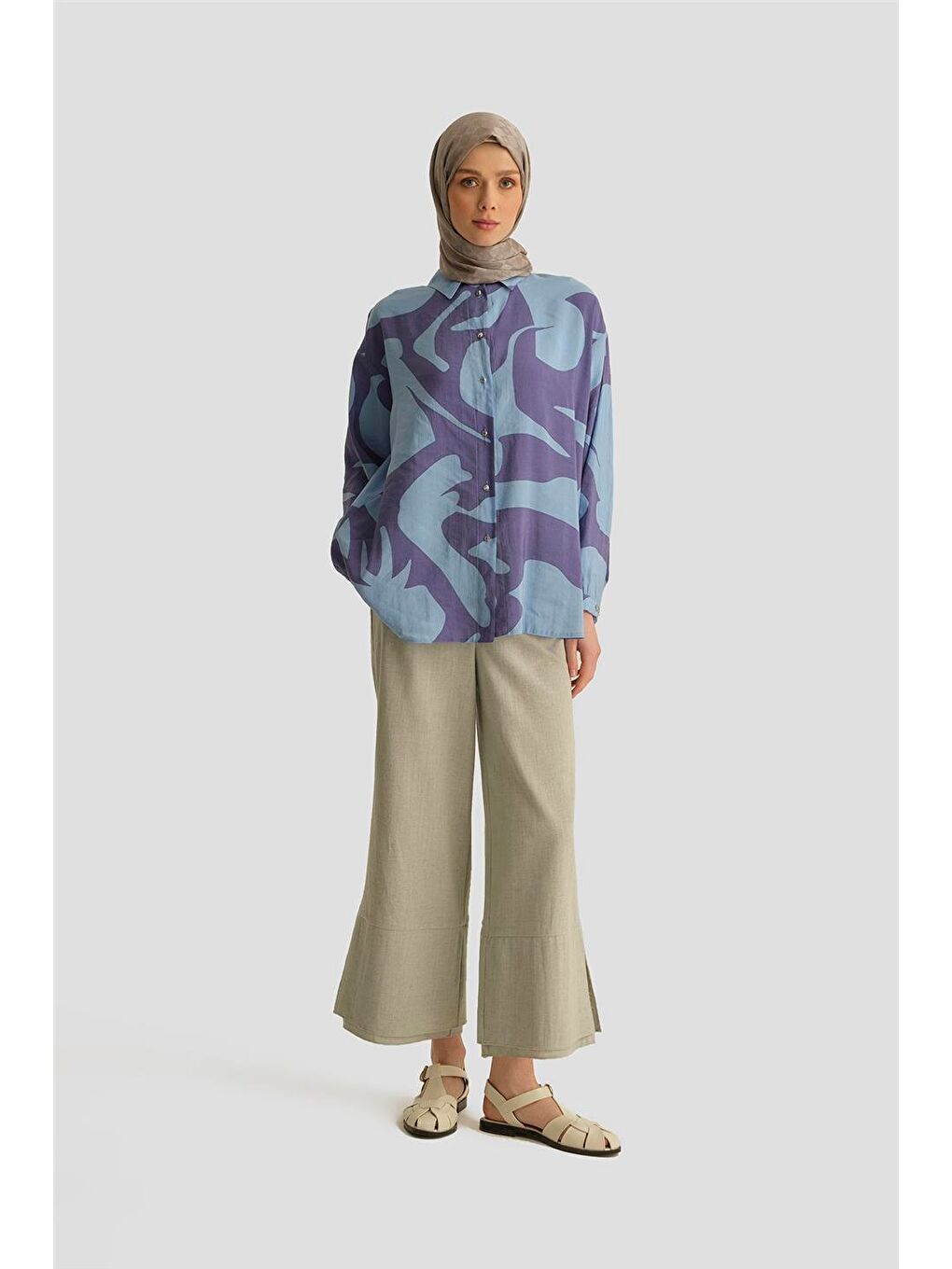 Desenli Tunik 25Yt487 Mavi-1