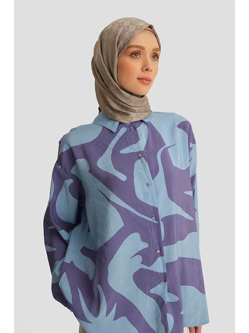 Desenli Tunik 25Yt487 Mavi-2