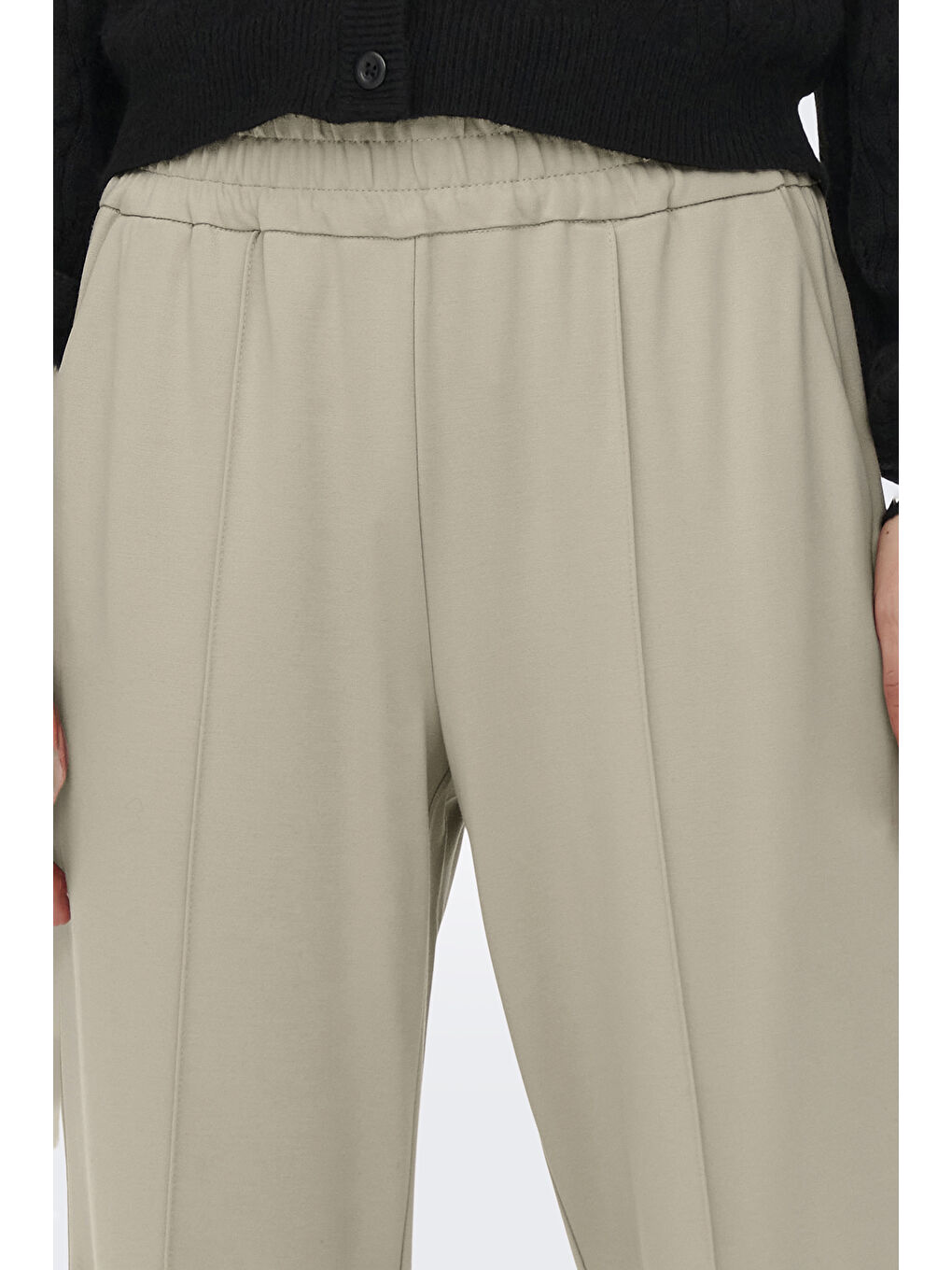 Bej Onlpoptrash Oversize Fit Normal Bel Geniş Paça Çimalı Kadın Pantolon 15235076-2