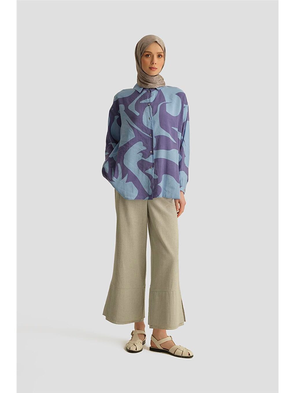 Desenli Tunik 25Yt487 Mavi-3