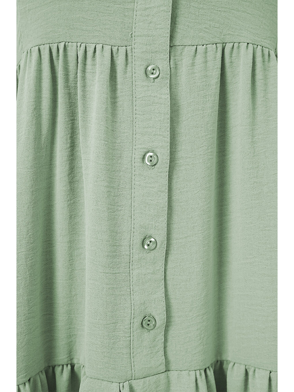 2527 Kadın Uzun Tesettür Elbise - E.Yeşil-1