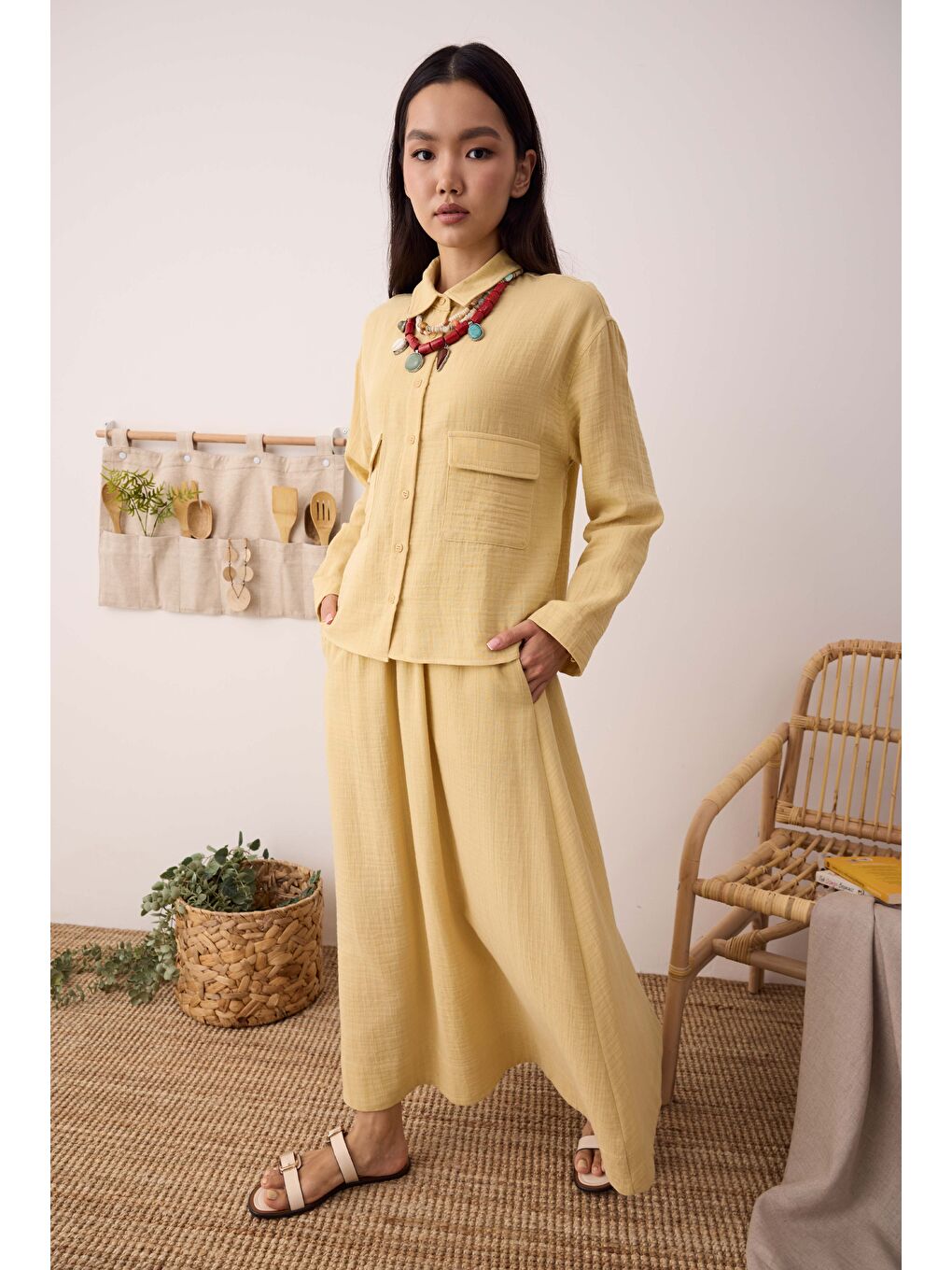 Müslin Etek Soft Sarı-1