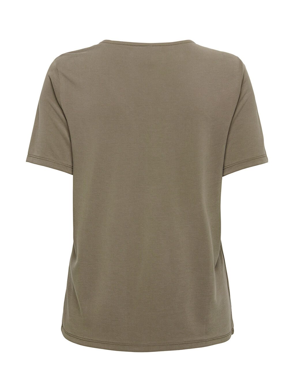 Kahverengi Onlfree Regular Fit Modal V Yaka Kadın T Shirt 15368626-1