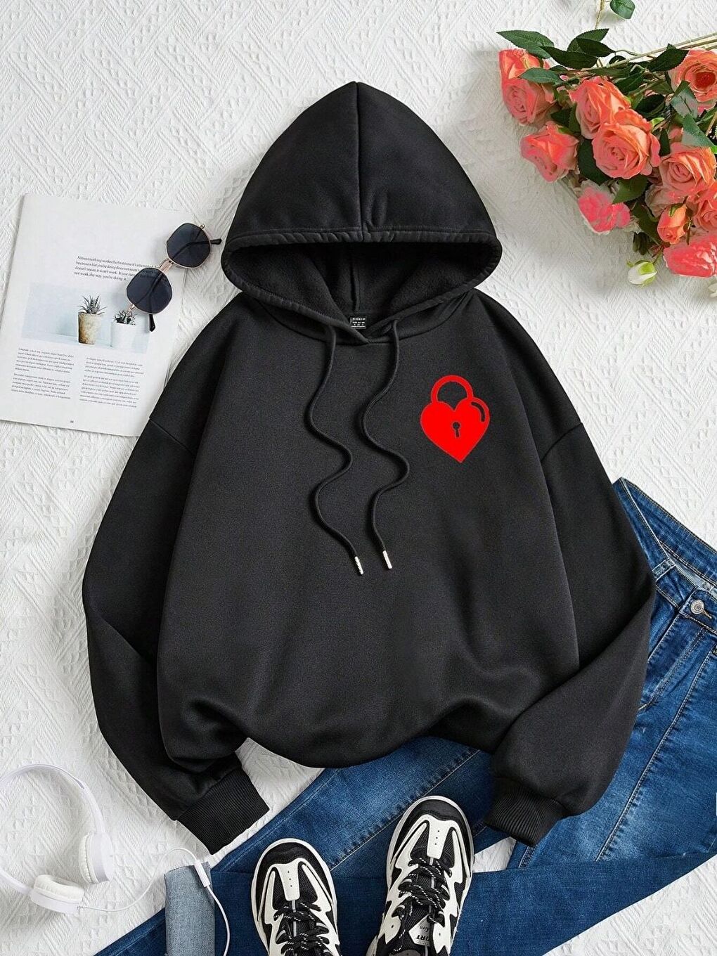 Siyah Love Key 2 li Sevgili Kombini Set-1