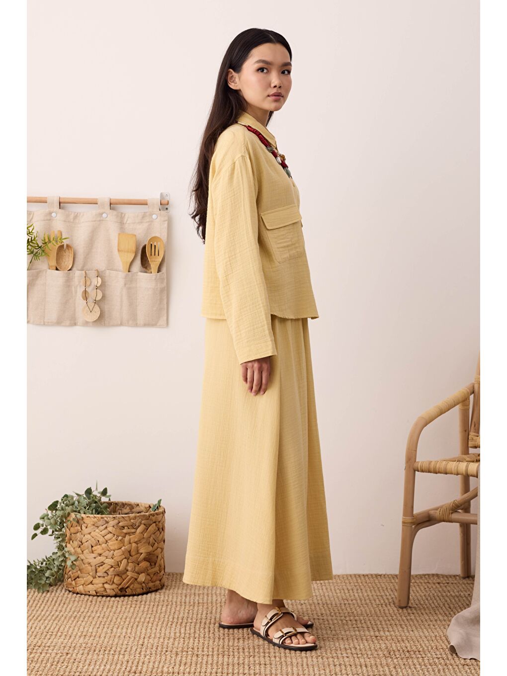 Müslin Etek Soft Sarı-2