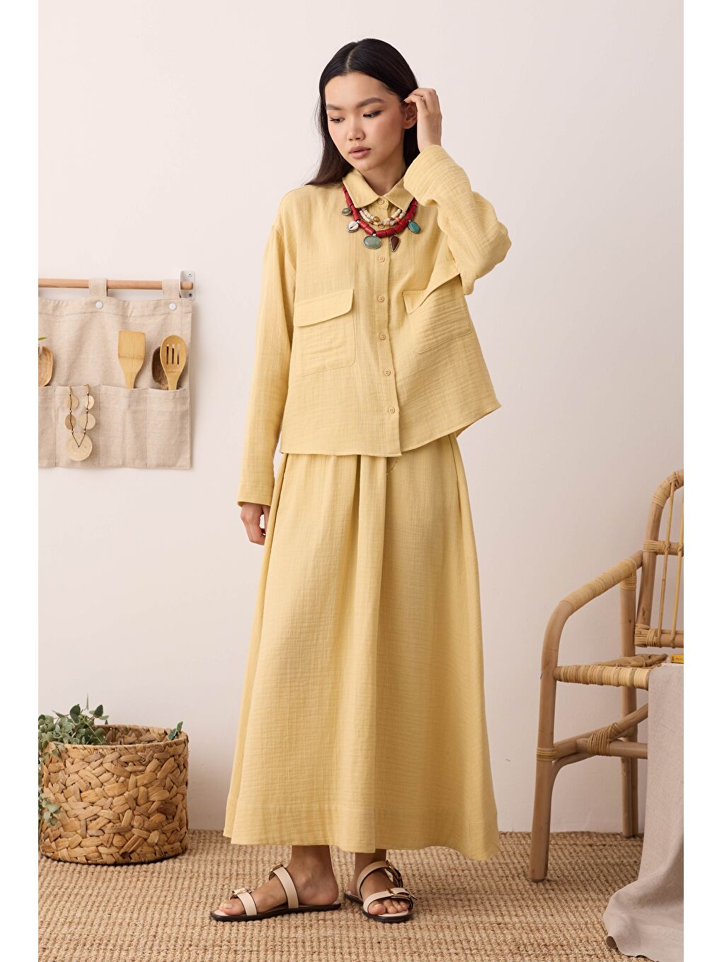 Müslin Etek Soft Sarı-3