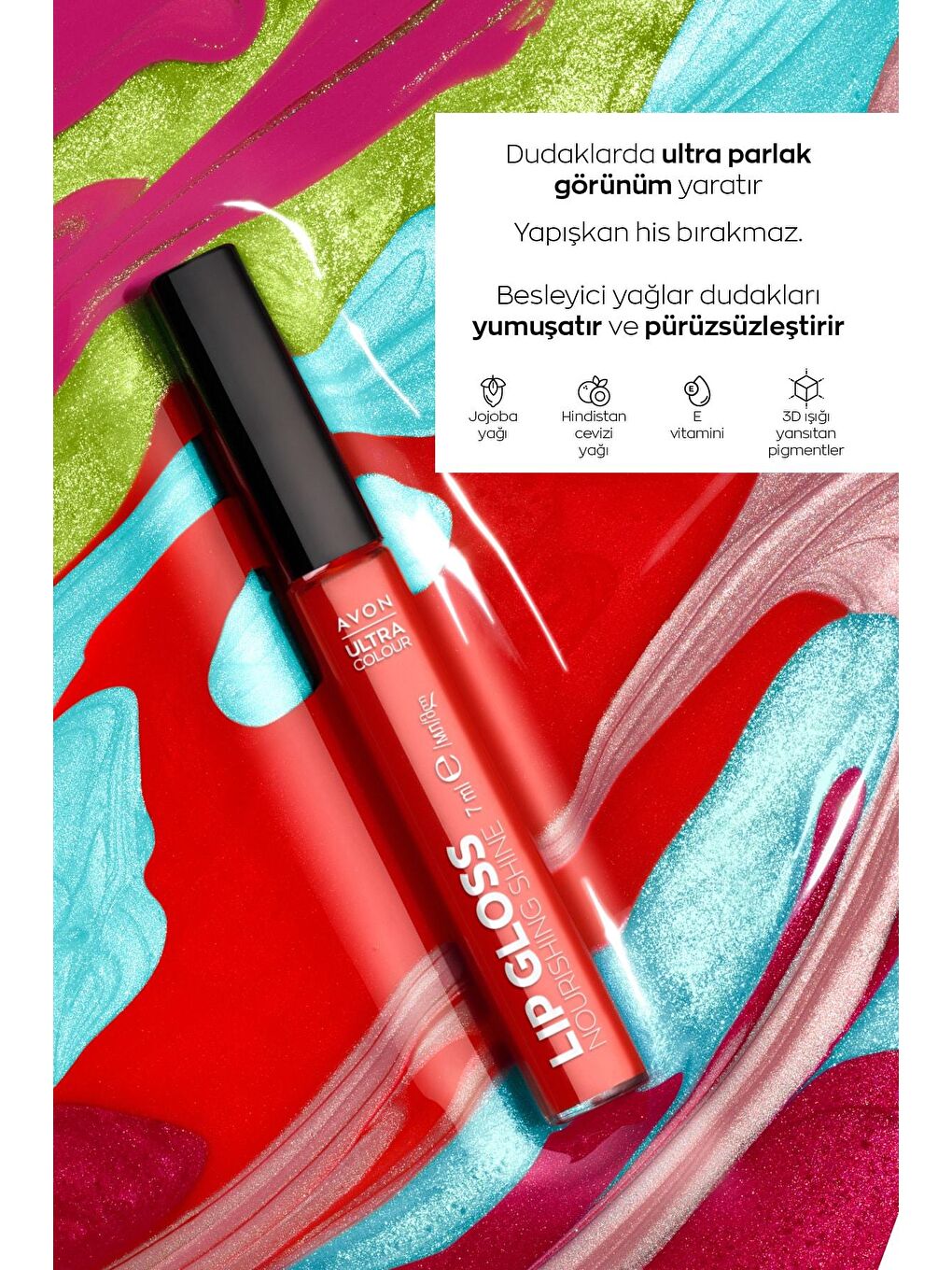 AVON Ultra Color Lip Gloss Besleyici Dudak Parlatıcısı Cherry Pick - 3