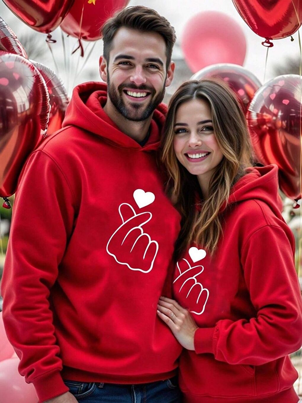 Trendseninle Kirmizi Love Love 2'li Sevgili Kombini Set