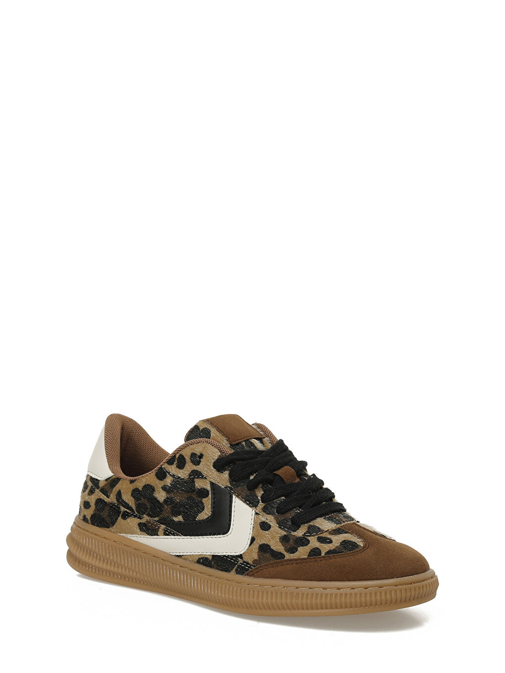 Kahverengi 25K-2070 5PR Leopar Kadın Sneaker-1