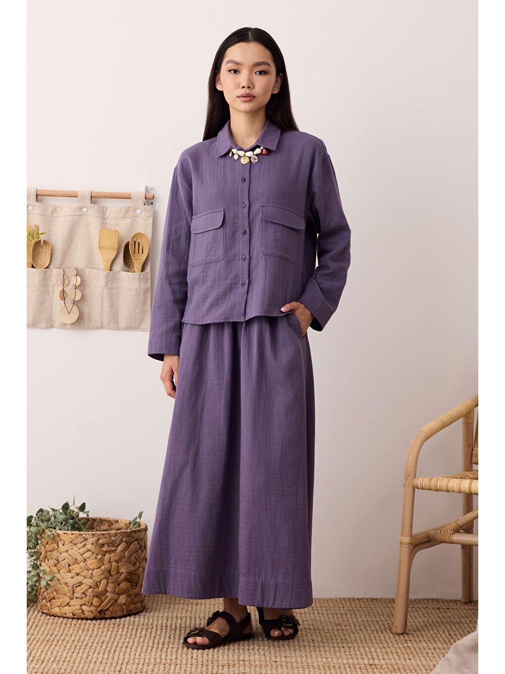 Mor Müslin Etek Menekşe-1