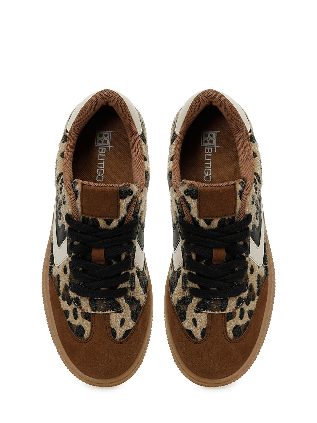 Kahverengi 25K-2070 5PR Leopar Kadın Sneaker-3