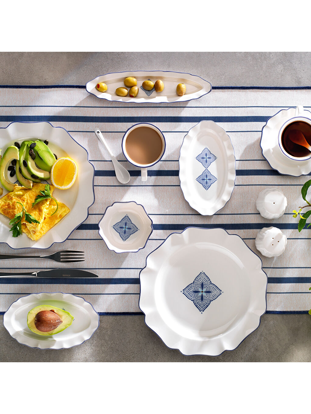 Fiora Kahvaltı Takımı 32 Parça-Lacivert-1