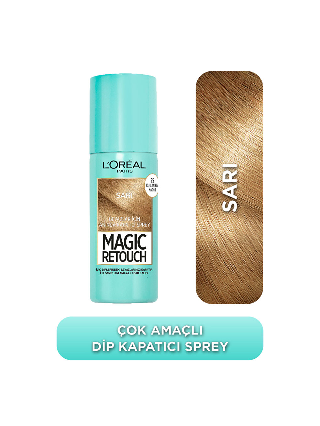 Magic Retouch Beyaz Saçlar İçin Kapatıcı Sarı Saç Spreyi 75 ML