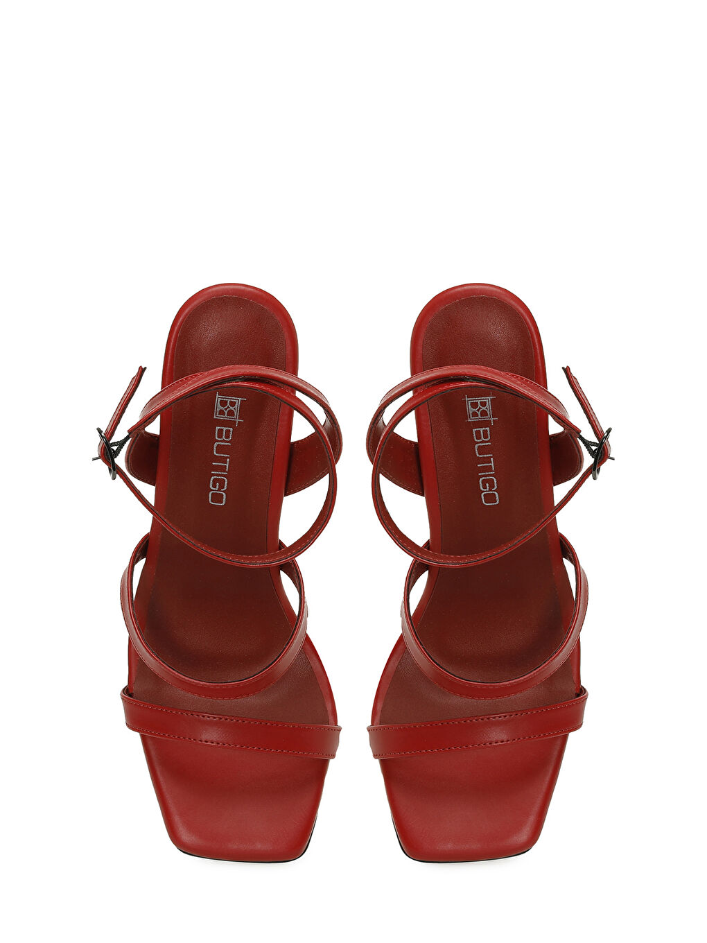 25S-218 5FX Kırmızı Kadın Topuklu Sandalet-3